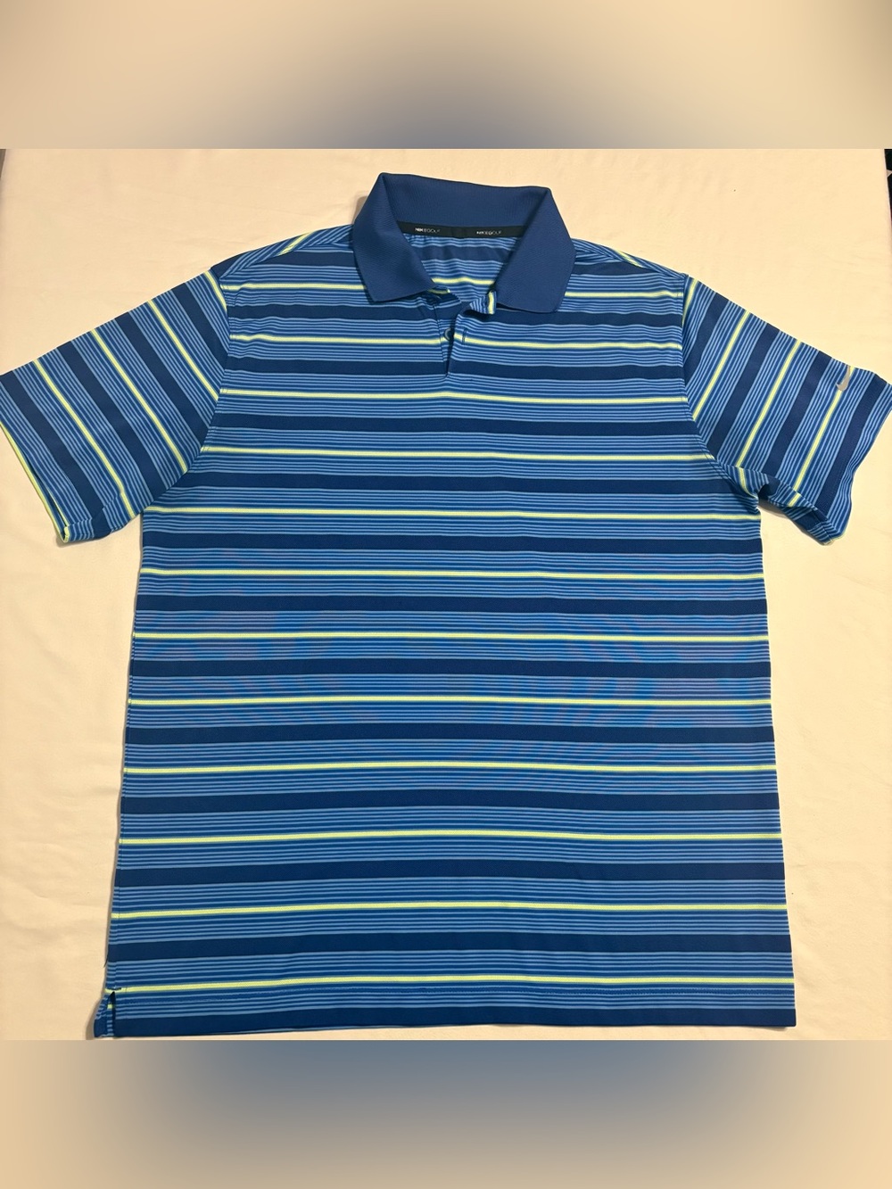 Nike Golf Tour Performance Dri-Fit Polo Shirt Blue/ Neon Green size L